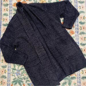 Barefoot Dreams Cozy Chic Black Cardigan Sweater Size Large EUC
